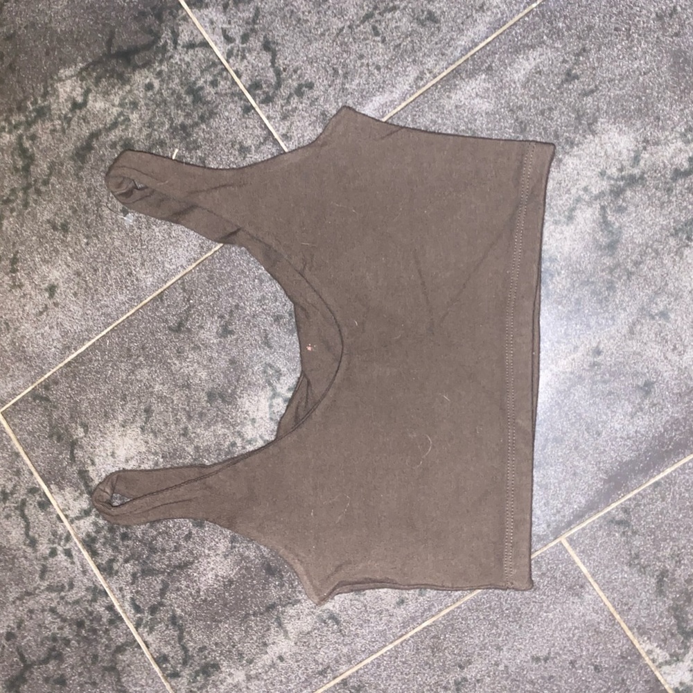 brandy melville brown tank top crop top